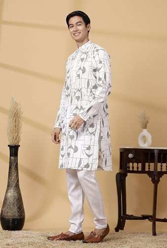 Image of Majestic Man Men's Cotton Regular Fit Casual Kurta