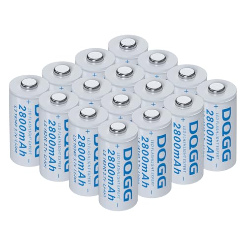 MLGBDC 16 Pack 2800mAh Li-ion Battery16340 Rechargeable