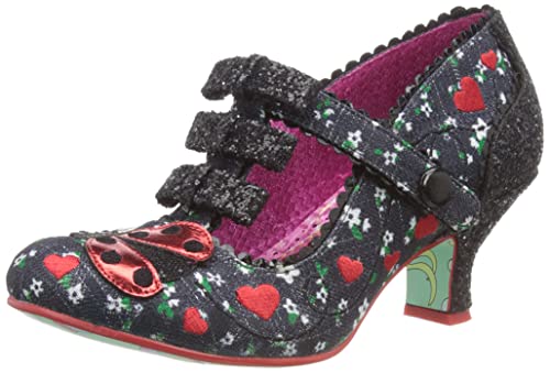 Irregular Choice Femme Ladybuggin Pompe escarpins à talons brodés motif coccinelles