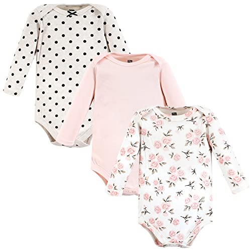 Image of Hudson Baby Baby Girls' Cotton Long-sleeve Bodysuits 3-pack