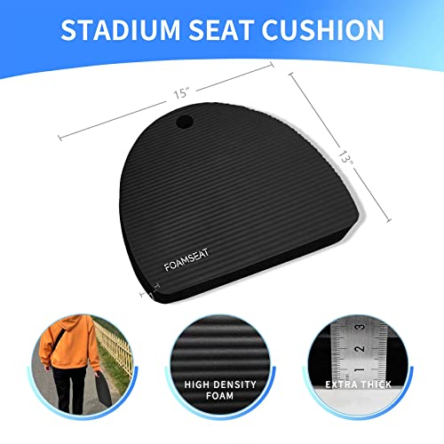 Foamseat Stadium Seat Cushion, Bleacher Cushion, Portable And Waterproof Seat Cushion, Perfect For Outdoor Events Use (15 * 13 * 1 Inch, Black, 2) #TOP2