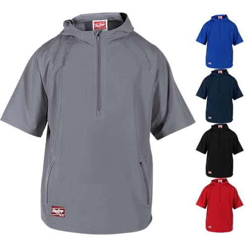 Rawlings Men's Standard Short Sleeve Cage Jacket, Grey