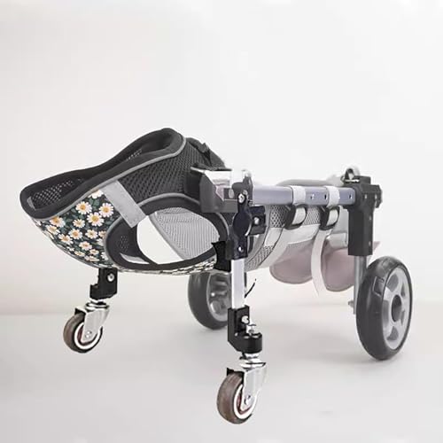 Dog Wheel Chair, Front Back Wheels Dog Mobility Aid Wheelchair Adjustable, Small Medium Large Dogs Leg Brace for Paralysis Injury Doggy, Pet Trolley,L,4 Wheel