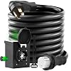 50A 20FT Generators Cord and Pre-Drilled Power Inlet Box, Generator Extension Cord 125V/250V 12500W Heavy Duty NEMA14-50P/SS2-50R RV Generator Power Cord Twist Lock Connector ETL Listed