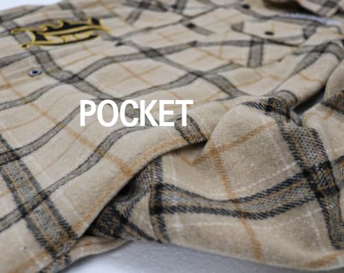 Image of SCREENSHOT Shacket 3202 Mens Casual Plaid Flannel Shacket Shirt Jacket Button Down Long Sleeve