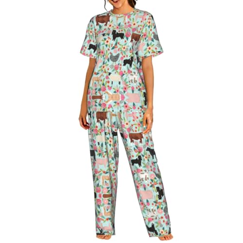 Pyjama imprimé ferme 2 pièces ample S-3XL | Anti-irritation et confort nuit
