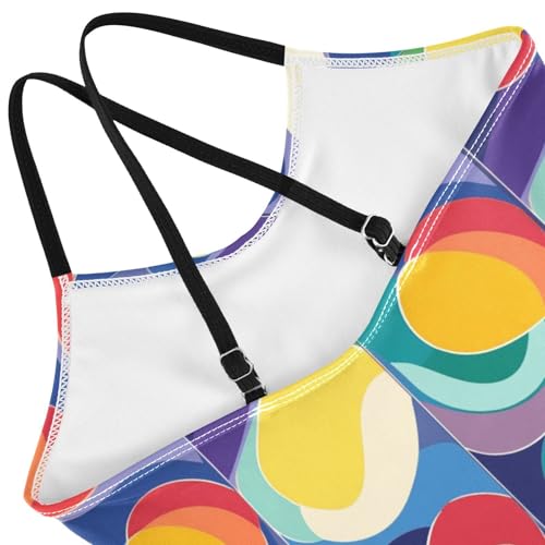 KLL Seamless Tiles Portuguese Spanish Italian Girls' 1-Piece Bathing Suit Beach Swimwear Adjustable Shoulder Strap Quick Dry4