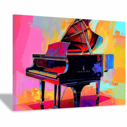 Affiche d'art abstrait musical pour réveiller les murs blancs d'une chambre d'ado rose