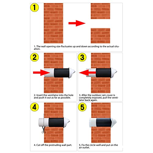 Capuchon d'aération et kit de ventilation murale pour hotte de cuisine - 7