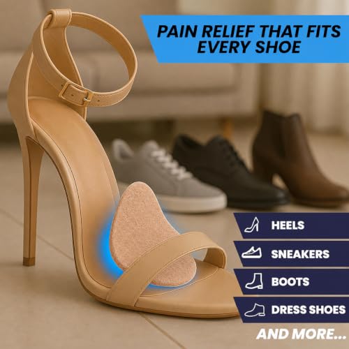Image of benoo Felt Metatarsal Pads for Women (12 Pads) Ball of Foot Pain Cushions