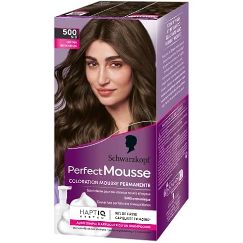 Coloración permanente Schwarzkopf Perfect Mousse Castaño 500 Cover