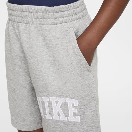 Nike Sportswear Club Little Kids' Applique French Terry Shorts (Dark Grey Heather, 86M353-042) Size 44