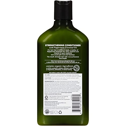 Image of Avalon Organics Conditioner, Strengthening Peppermint, 11 Oz (Pack of 2)