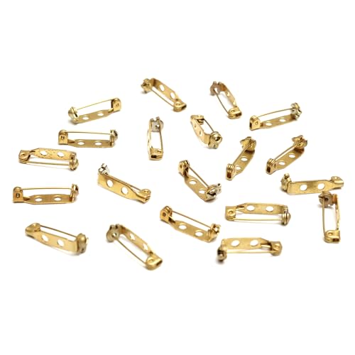 Image of Embroiderymaterial Brooch Pin Two Holes Backs Jewellery Findings for Jewellery Making (20 Pieces, 7X22 MM)