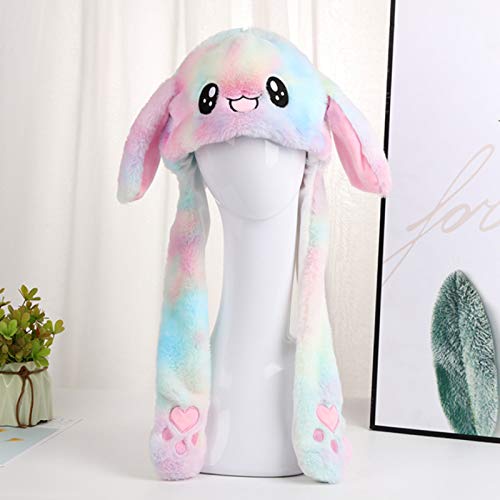 Shinning Cute Plush Bunny Rabbit Hat Rabbit Cap, Ear Moving Jumping Hat For Women Girls Cosplay Christmas Party Holiday Hat (Muti-Color), 50X30Cm #TOP1