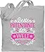 Shirtracer Patentante Geschenk Taufpatin - Beste Patentante der Welt - fuchsia/weiß - Unisize - Hellgrau - stofftasche damen - WM101 - Stoffbeutel aus Baumwolle Jutebeutel lange Henkel