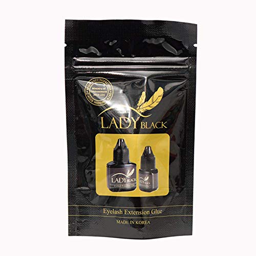 Adhesivo Pestañas para Extensiones de Pestañas - Profesional - Ultra Fuerte Halt- Largo Durabilidad - Diversos Variedades - Negro - 5ml (Lady Black)