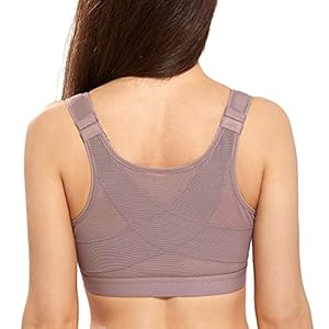 DELIMIRA Women’s Full Coverage Front Closure Wire Free Back Support Posture Bra