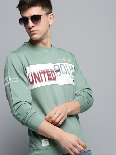 Image of SHOWOFFFF Men Typography Pullover Sweatshirt | Round Neck Full Sleeves Cotton Sweatshirt's for Mens | Regular Fit Regular Length Sweatshirts for Men's