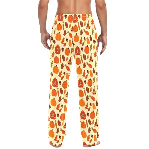 Autumn Elements Men's Cotton Pajama Pants with Pockets and Drawstring Comfortable and Stylish,S3