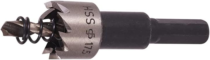 Auniwaig 17.5mm HSS Hole Saw Kits for Metal, High-Speed Steel Hole Saw Cutting Kit Drill Bits Opener Cutter Tool, for Cutting Holes on Wood, Stainless Steel, Iron, Aluminum Plate, Black
