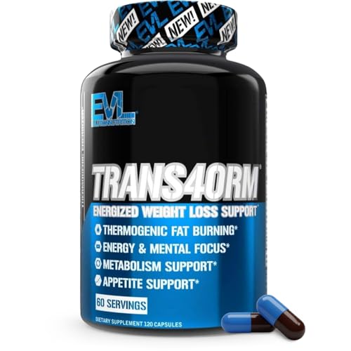 EVL Thermogenic Fat Burner Support - Fast Acting Weight Loss Energy and Appetite Support - Trans4orm Green Tea Supplement for Men and Women - 60 Servings