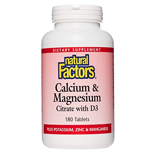 Natural Factors - Calcium & Magnesium Citrate with D, With Potassium, Zinc & Manganese, 180 Tablets