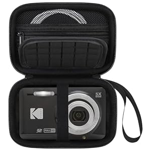 Elonbo Camera Carrying Case for KODAK PIXPRO FZ55 / FZ53 / FZ45 / FZ43 16MP Digital Camera, Vlogging Camera Storage Holder Travel Bag, ​Mesh Bag Fits Batteries, Cable, Memory Card, Card Reader, Black