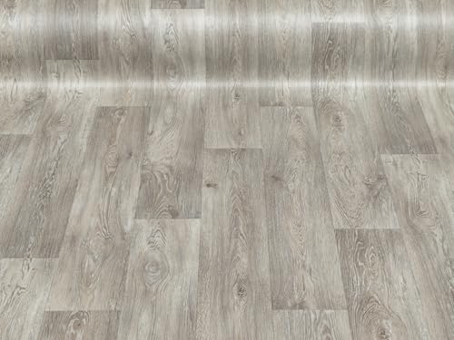 Primaflor PVC TURIN 2,00m x 1,00m Eiche Grau 619M – Meterware mit Holzoptik | phthalatfrei & recyclebar | für Wohnräume, Feuchträume & Messe | Vinyl Boden trittschalldämmend & antistatisch
