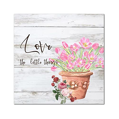 Plaque murale en bois avec tulipe pour une ambiance de cuisine chaleureuse et cosy
