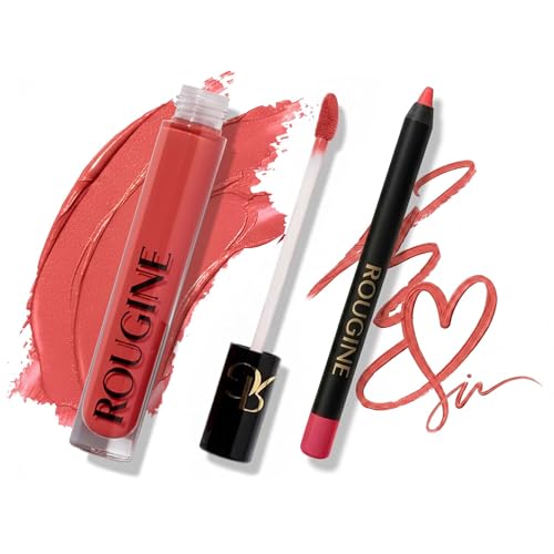 Image of Matte Lipstick & Lip Liner Set for Women - Boujee Shade - Long-Lasting Waterproof 2-in-1 Lip Kit - Smudge-Proof Liquid Lipstick with Precision Liner, Enriched with Vitamin E & Shea Butter