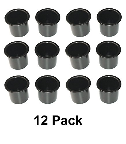 Image of 2 7 /8 Black Plastic Drop in Cup Holder, Poker, Blackjack or Pool Tables, Boats, RV's, Patios, Cars, Decks, Trailers or Tables. (12)