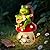 ArtTerpnica Birthday Gifts for Women Frog and Mushroom Garden Statue,Home Halloween Decorations Outdoor Funny Solar Lights Garden Decor Art Housewarming, Patio,Yard,Lawn Ornament