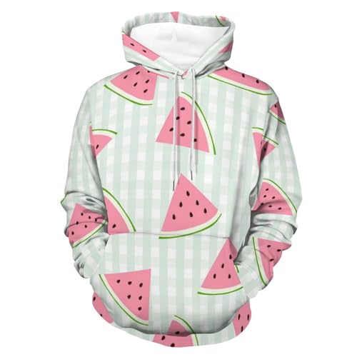 Hoodie Pastèque Verte pour homme et femme pull col capuche unisexe taille S
