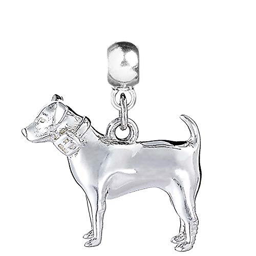 Abalorio Jack Russell ML013-SS de plata de ley con acabado pulido artesanal