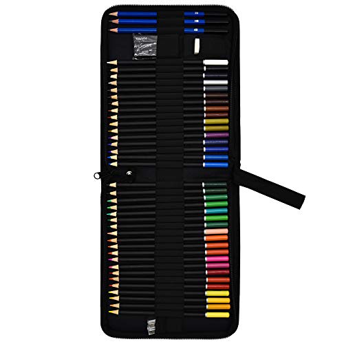 Orionstar 44 PCS Drawing Art Supplies Set - Colored Drawing Pencils Set - Sketching, Coloring, Graphite Pencils with Portable Case, Professional Art Kit for Adults, Artists and Beginners