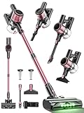 Cordless Vacuum Cleaner,45Kpa Vacuum Cleaners for Home,45min Runtime Rechargeable Stick Vacuum with LED Display,Anti-Tangle & 3 Speed Settings,8 in 1 Lightweight Vacuum for Hard Floors Carpet Pet Hair