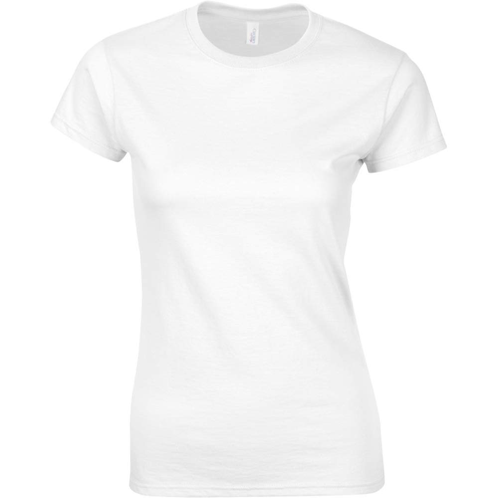 Gildan Women's White Softstyle T-Shirt 2XL : Ringspun Cotton, Eurostyle Fit, Rib Knit Collar
