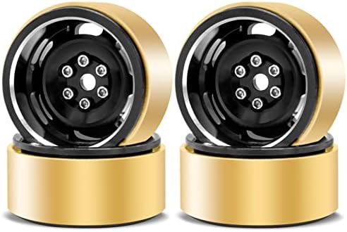 OGRC 1.0 RC Wheels Beadlock Wheels with Brass Wheel Rings Negative Offset 3mm Wheel Rims for 1/18 TRX4M 1/24 SCX24 C10 JLU Deadbolt Gladiator Bronco Crawler Car