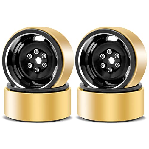 Ogrc 1.0 Rc Wheels Beadlock Wheels With Brass Wheel Rings Negative Offset 3Mm Wheel Rims For 1/18 Trx4M 1/24 Scx24 C10 Jlu Deadbolt Gladiator Bronco Crawler Car #TOP3