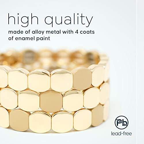 Cedar and Ink Gold Stackable Bracelets, Tile Bracelets for Women, Stackable Enamel Bracelets, Enamel Bangle Bracelet, Gold Bracelets for Women4
