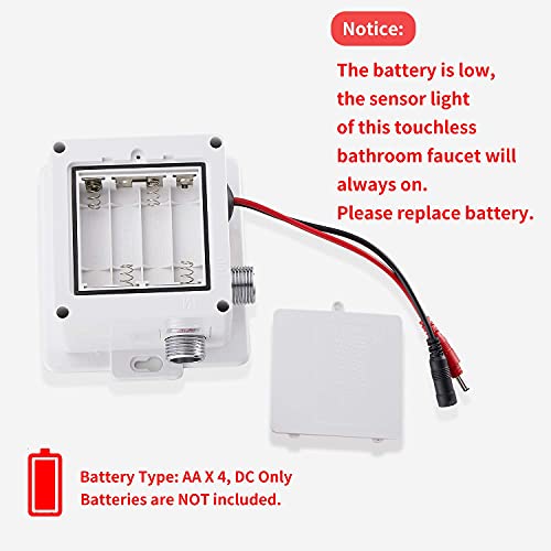 Yblucklly B-AUTO-3007-BLACK Automatic Sensor Touchless Waterfall Bathroom Sink Faucet With Control Box And Temperature Mixer Dc Powered Sensor Hands Free Bathroom Tap Matte Black Vanity Faucets thumb #4