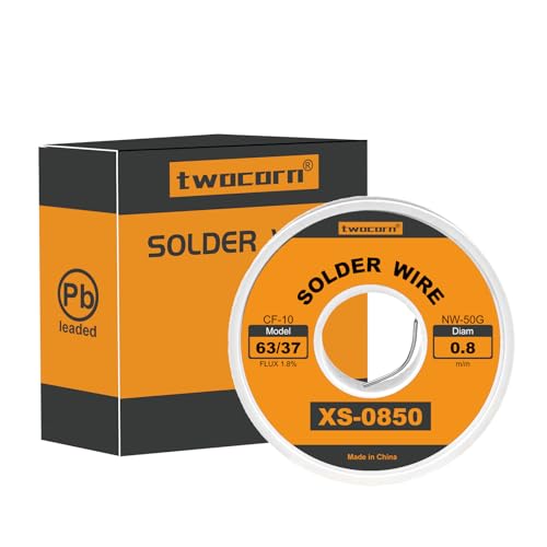 Image of 63 /37 Solder Wire, high Purity no-wash tin-Lead Rosin cored Wire with 1.8% Flux for Electric Soldering (0.8mm 50g)