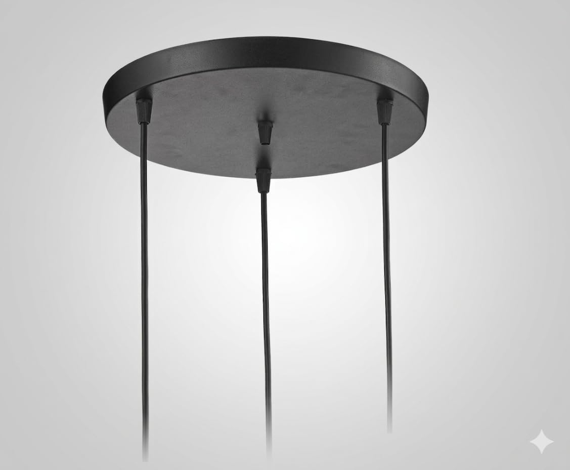Ceiling Plate for Hanging Lights, Round Ceiling Canopy for Pendant Light & Bulb Holder, Metal Ceiling Mount Plate for Home. (Large Celling Base for 3 Hanging Lights 1 Peice)-image-16