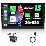 Android 13 Car Stereo Double Din Wireless Apple Carplay and Android Auto 10.1 inch Touchscreen Car Radio with GPS Navigation RCA USB Backup Camera 23 UI Themes