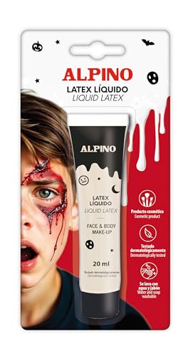Alpino FX Látex Líquido Profesional 20ml   Maquillaje Efectos Especiales, Crea Piel Falsa, Arrugas y Heridas para Halloween