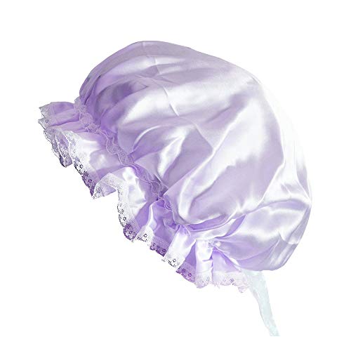 MSSilk Silk Sleep Bonnets –Night Cap for Hair Beauty | Style Retention with Elastic Edge | Lace