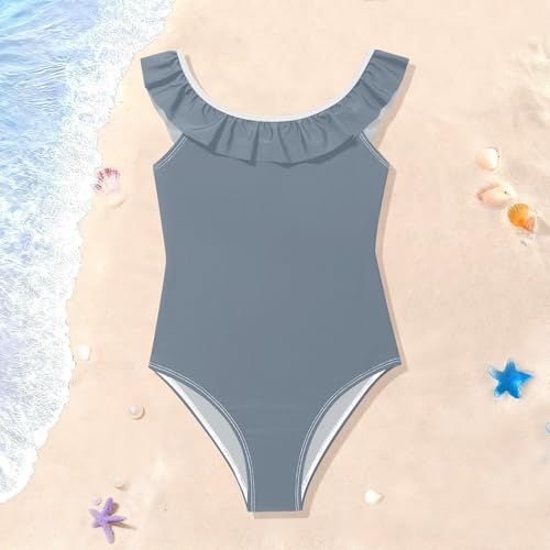 Traje de baño de playa para niñas, bañador suave con volantes 3