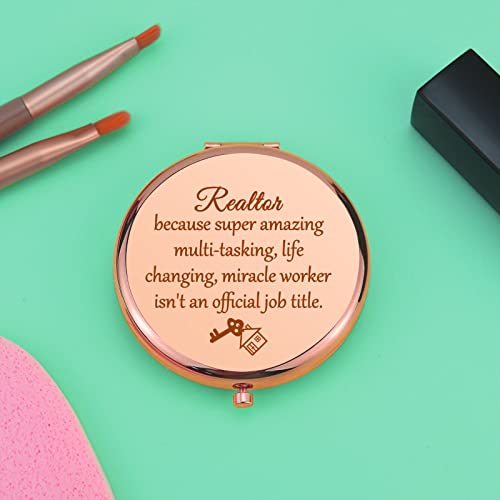 Espejo compacto plegable redondo para maquillaje miniatura 5