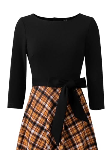 Image of VFSHOW Womens Work Business Casual Church Pockets Belted A-Line Midi Dress